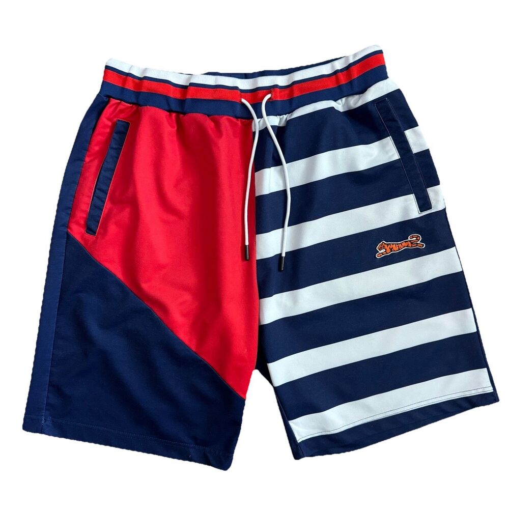 Le Tigre Shorts Men Size 3XL XXXL Logo Colorblock Stripe Arthur Drawstring Tiger